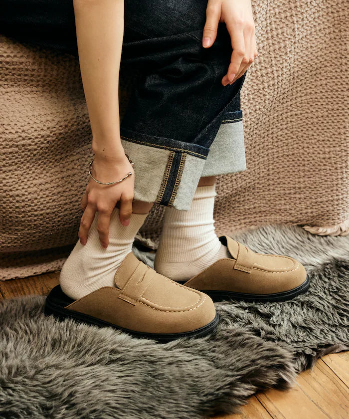 Velour Leatherette Loafer Mule / Slip-on [23~28cm] 【Limited Edition】