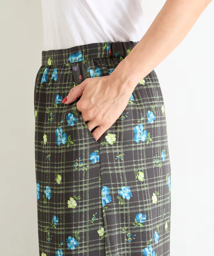 Floral Satin Skirt