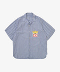 re-engineered overshirt short sleeve dead stock blue stripe