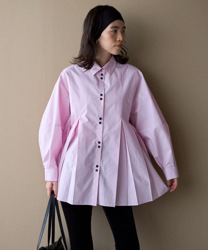 Box Stacked Balloon Sleeve Long Sleeve Shirt