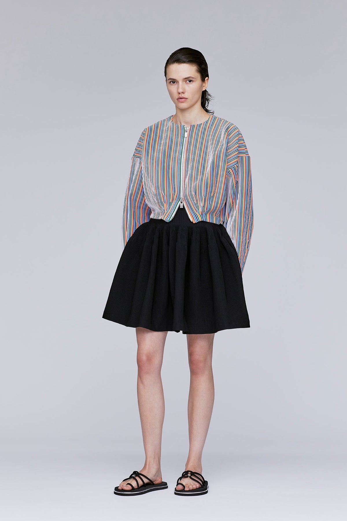 HYPHA COLLARLESS CROPPED BOMBER JACKET