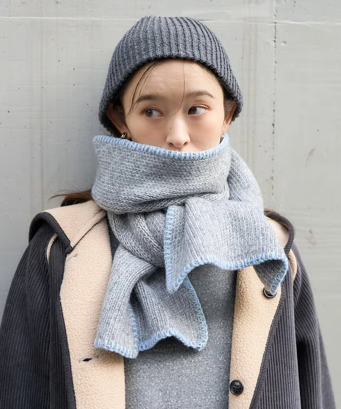 Color Block Blanket Stitch Scarf