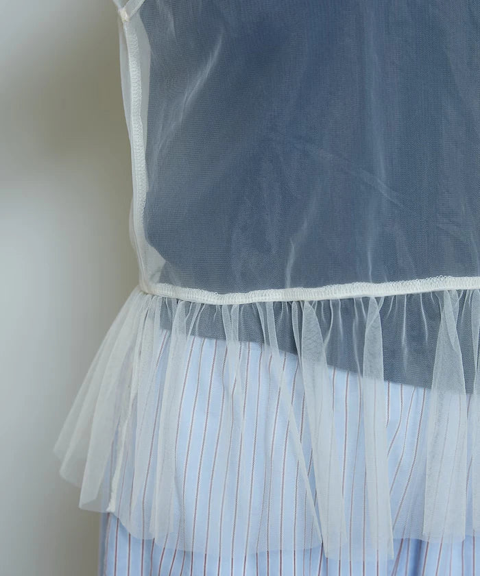 <Set Item> Tulle Layered Tank Top Limited Edition