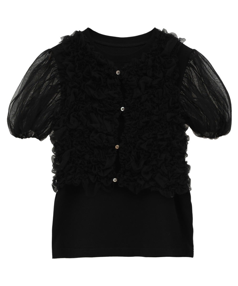 TULLE VEST LAYERED TOPS