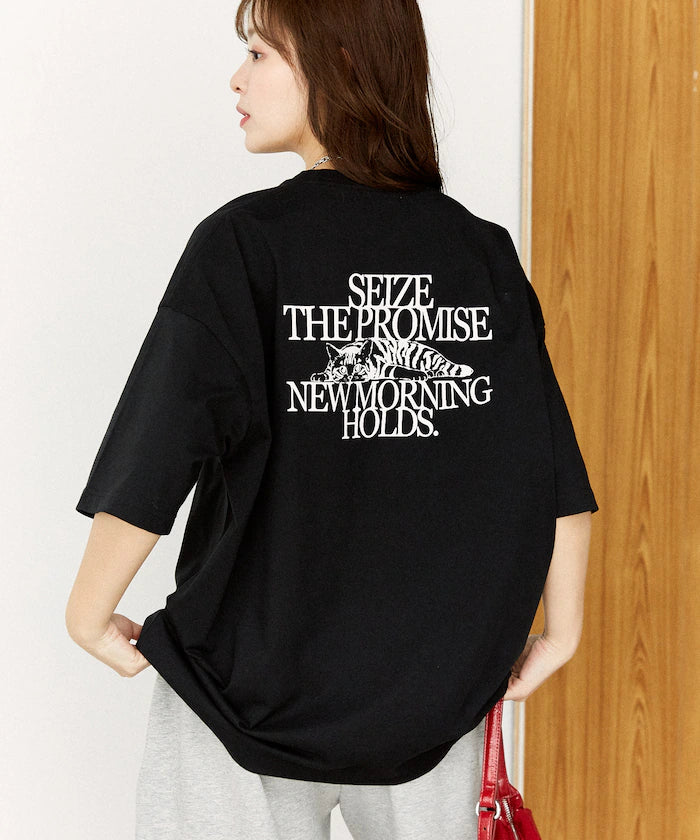 <Functional Material> PROMISE Cat Print T-Shirt Limited Release