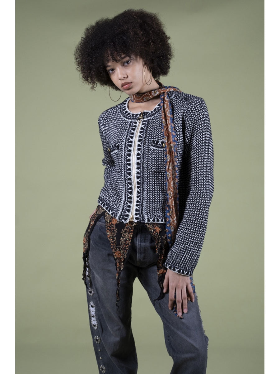 5G Knit Zip Cava Cardigan