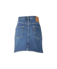Snake Loop Tight Denim Skirt
