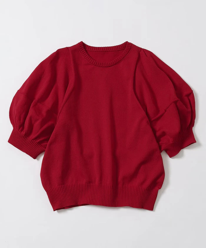 Japan Made Whole Garment Puff Sleeve Top