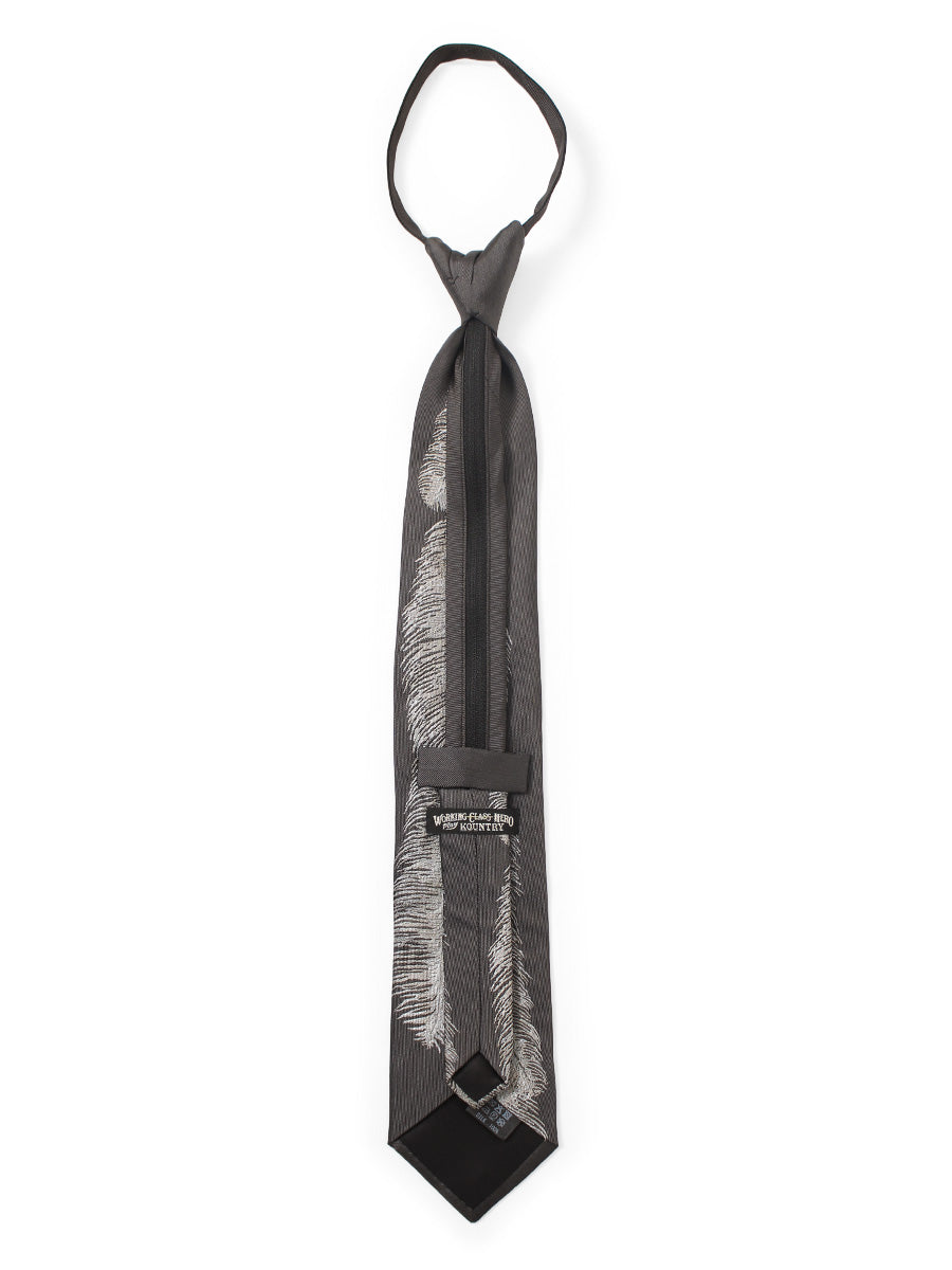 Silk Twill Feather ZIP Tie