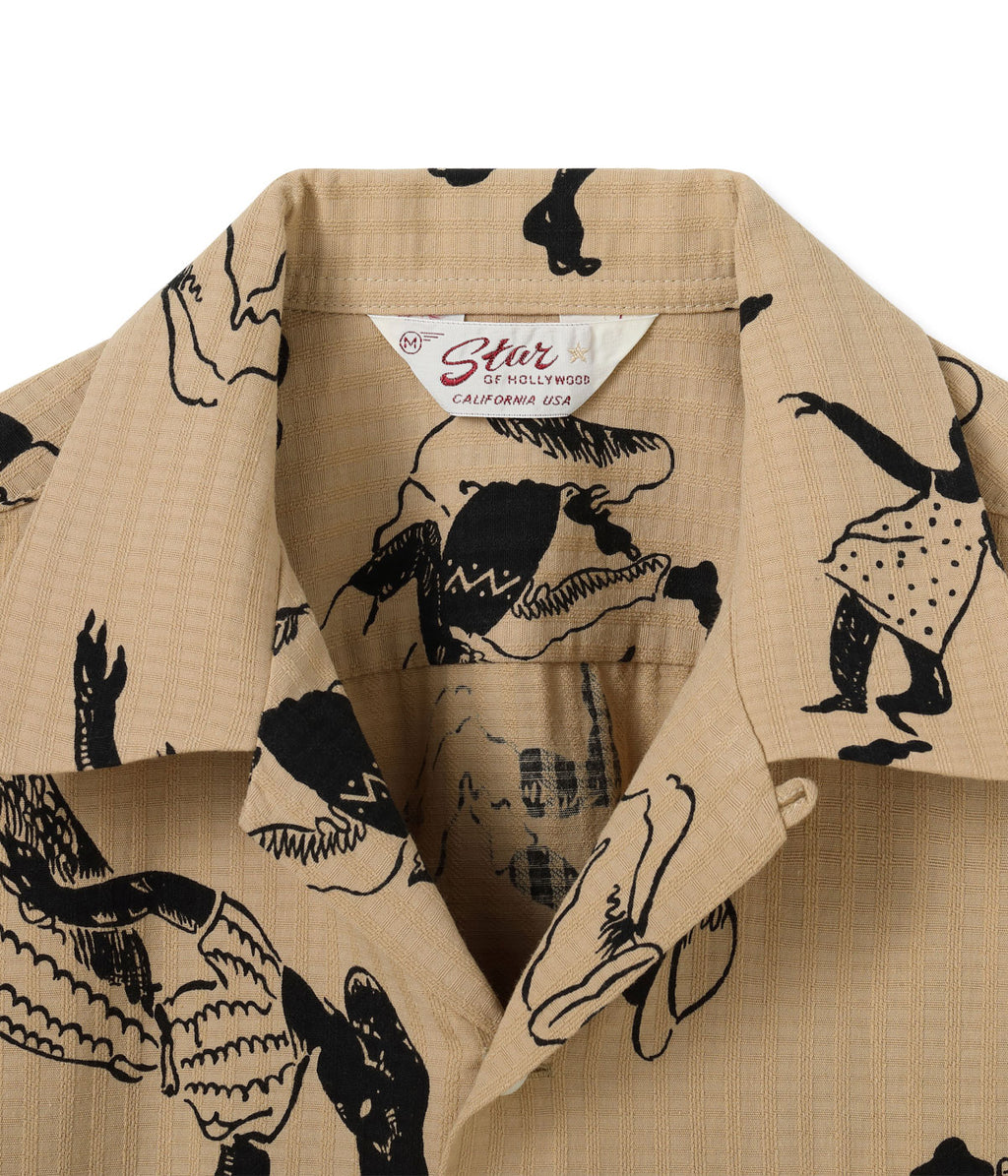 DOBBY COTTON OPEN SHIRT “CARIBBEAN”