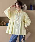 Box Stacked Balloon Sleeve Long Sleeve Shirt