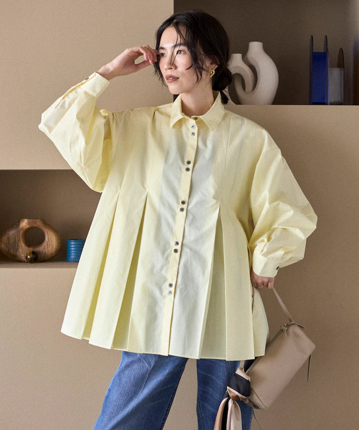 Box Stacked Balloon Sleeve Long Sleeve Shirt