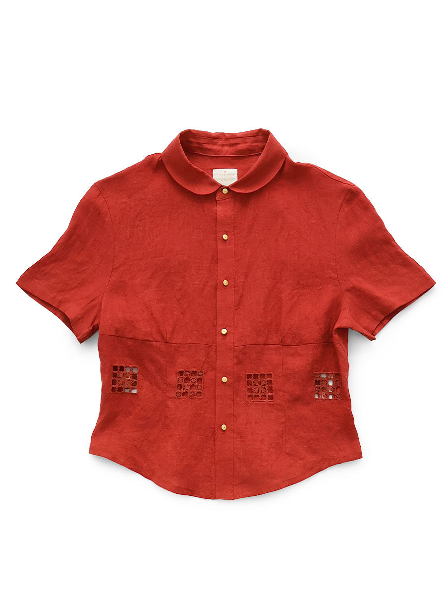 Linen Dronwork Acapella Blouse