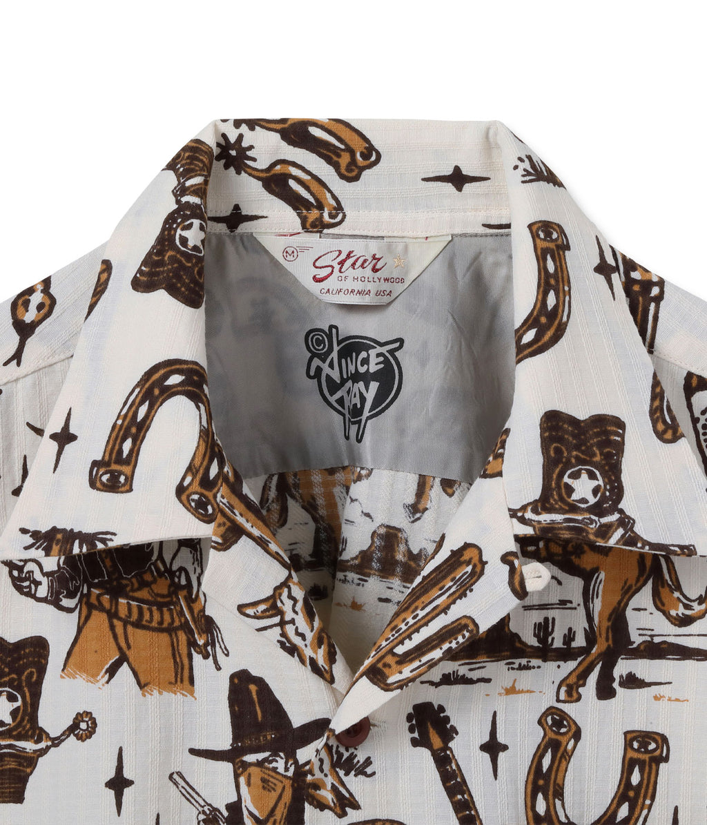 Dobby Cotton Open Shirt 'The Westerner' by Vince Ray