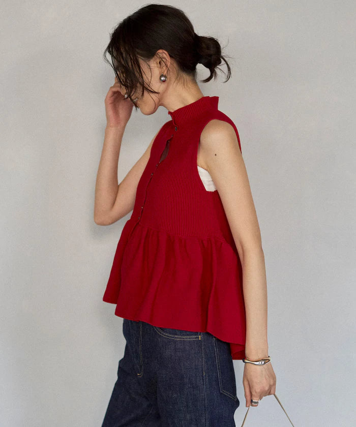 Japan Made Whole Garment Peplum Vest