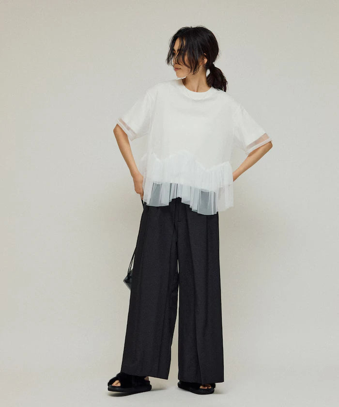Front Tuck Wide Slack Pants / Loose Silhouette