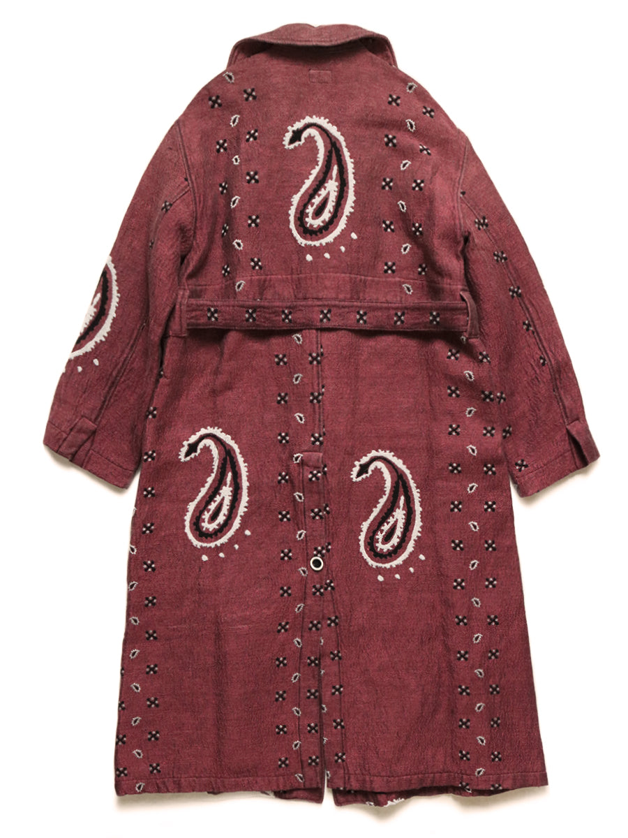 Rug Paisley Pattern Linen Wool Dragging Coat