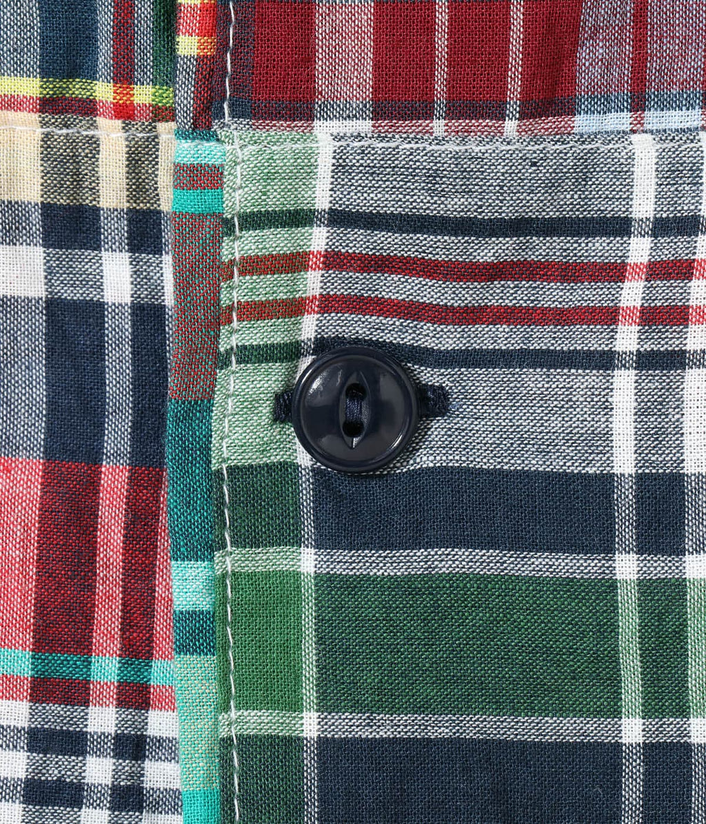 Madras Check Patchwork Open Shirt