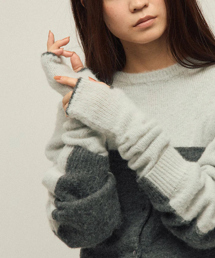 Alpaca Blend Bicolor Knit Gloves
