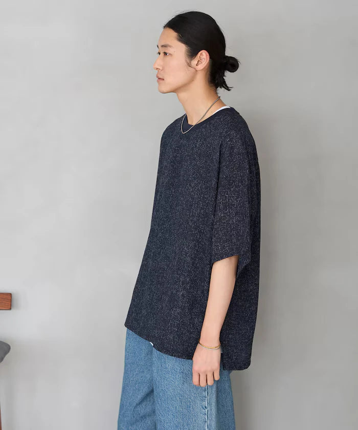 Dry Touch Summer Tweed Short Sleeve Crew Neck