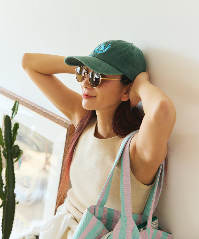 TOYAMEG Kaiun Horse Cap One Point Pigment Embroidery Cap