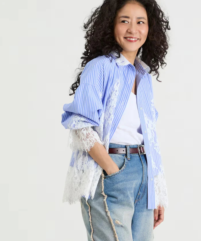 Lace Docking Stripe Shirt