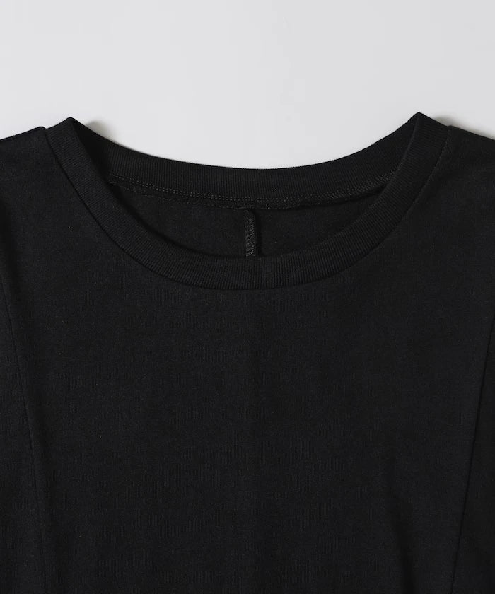Organic Cotton Mixed Material Docking Gather Dress