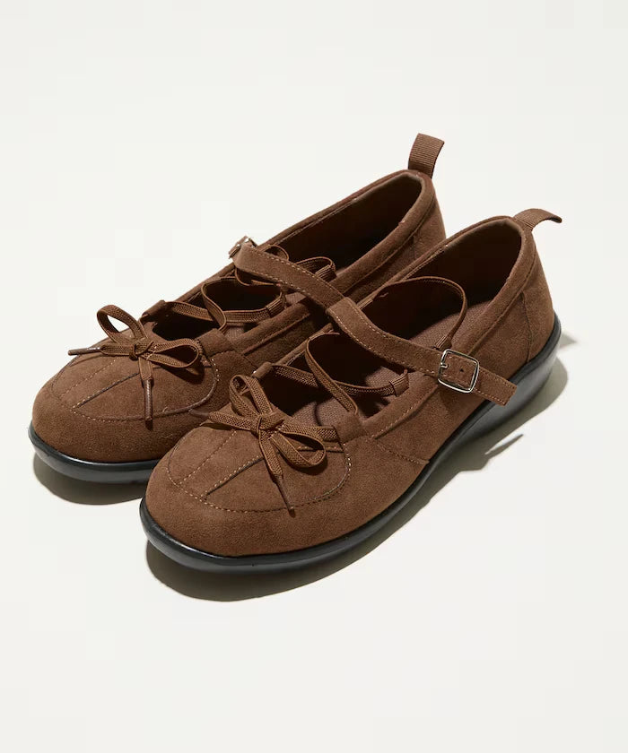 Lace-up ballet shoes