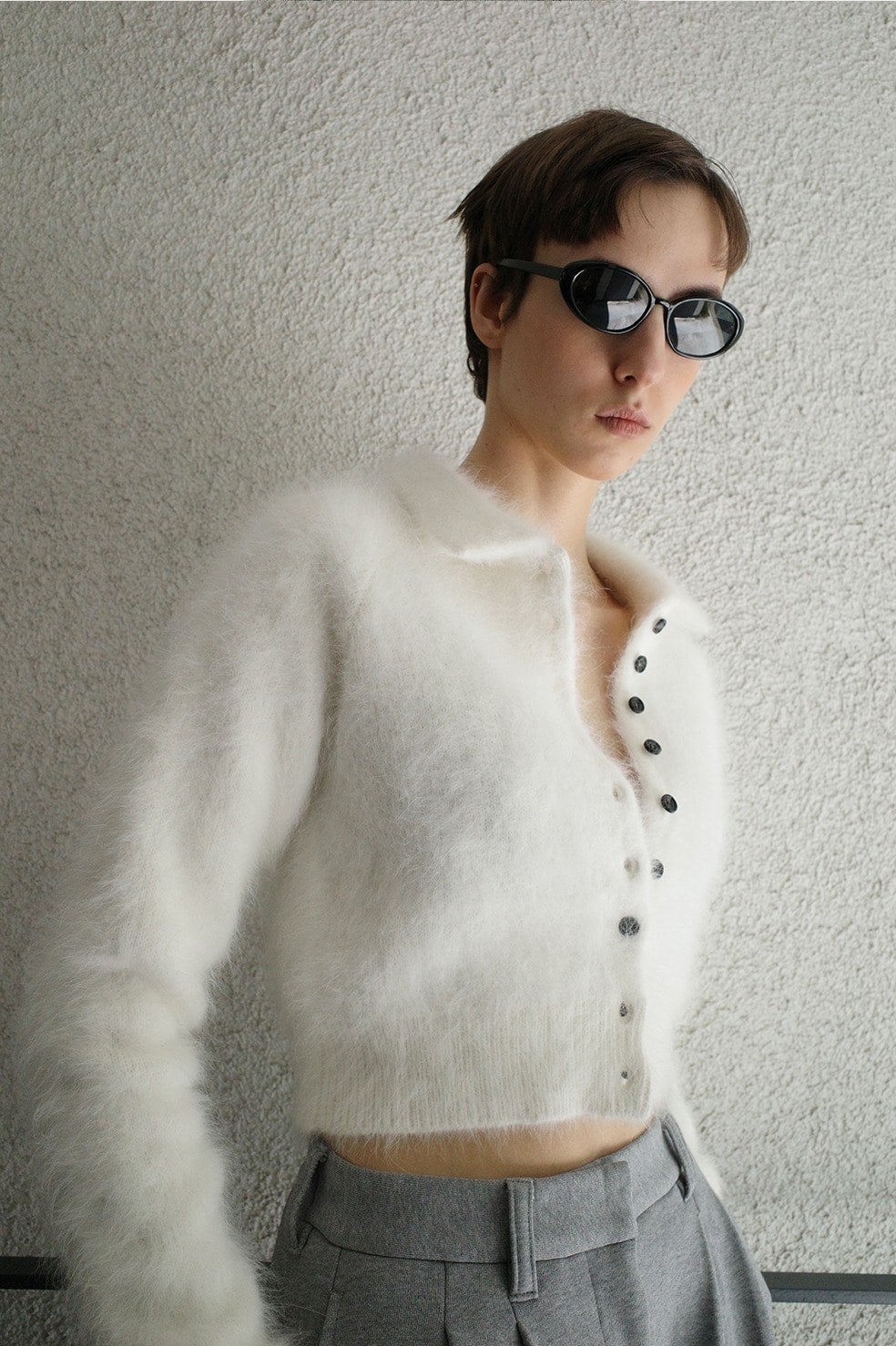 ANGORA SHORT KNIT CARDIGAN