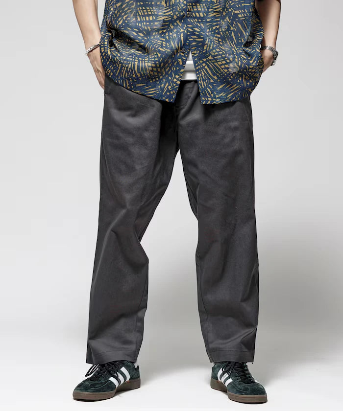 Wide Silhouette Drawstring Chino Pants / Tapered Silhouette Easy Chino Pants