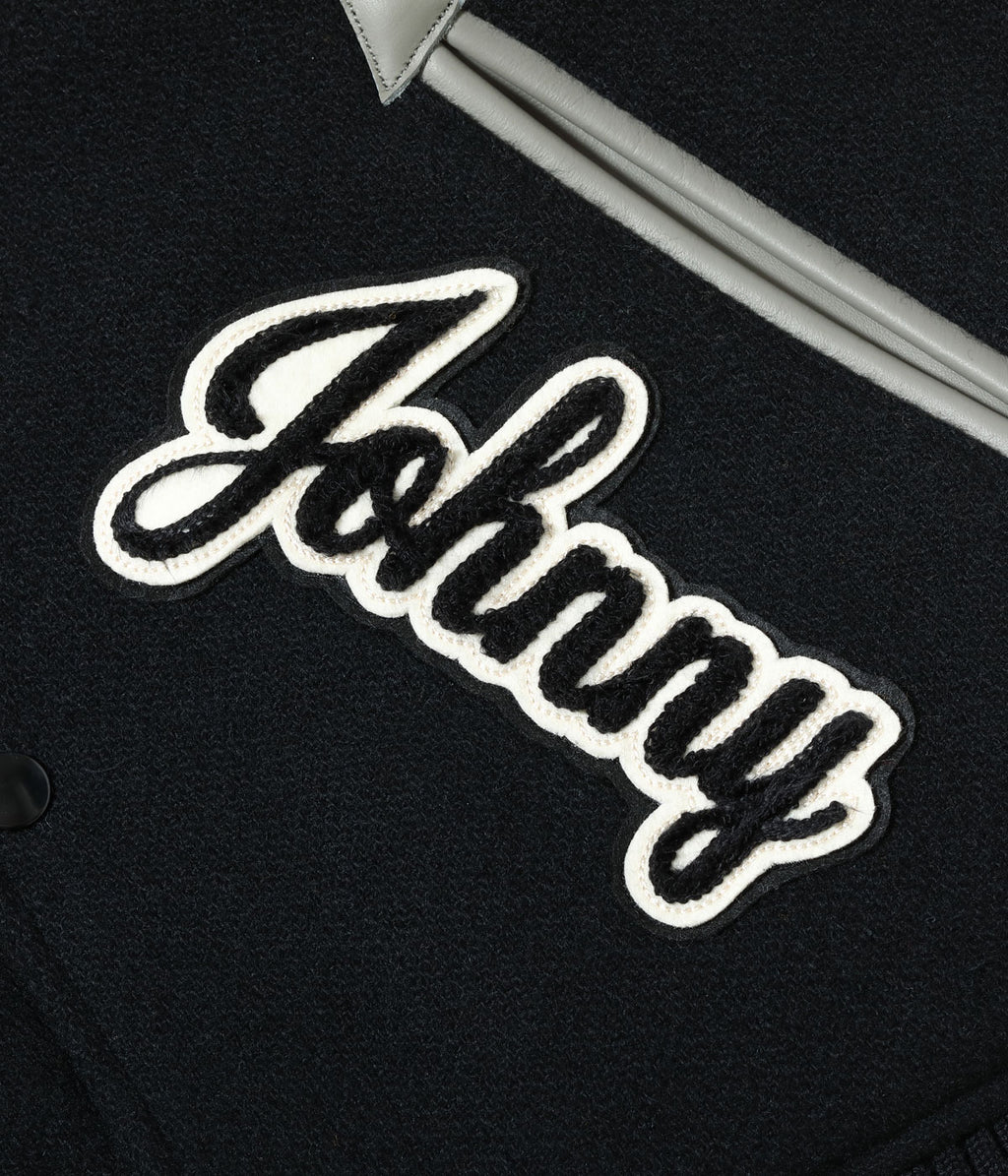 30oz. WOOL MELTON AWARD JACKET “BULLDOGS” (BLACK)
