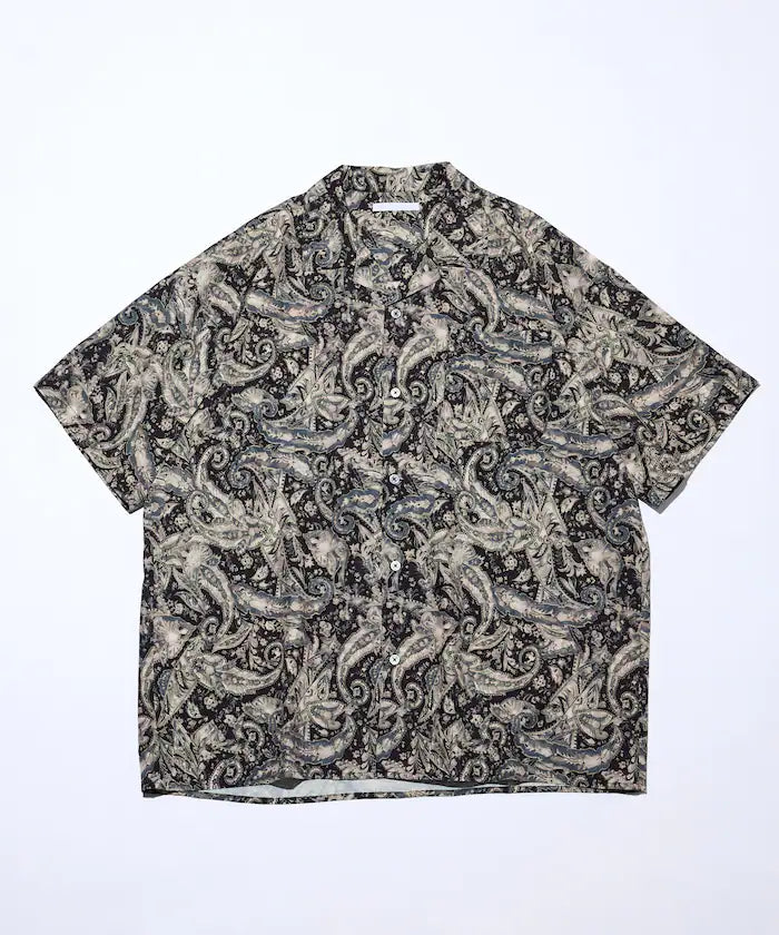 Open Collar Pattern Short Sleeve Shirt