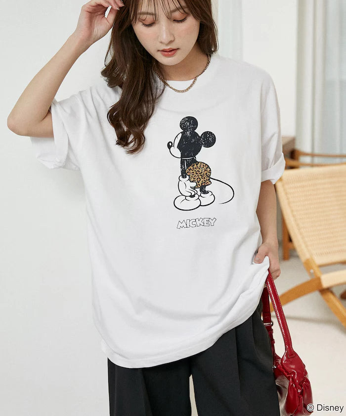 <Functional Material>Mickey Mouse & Minnie Mouse/Face T-Shirt Limited Edition