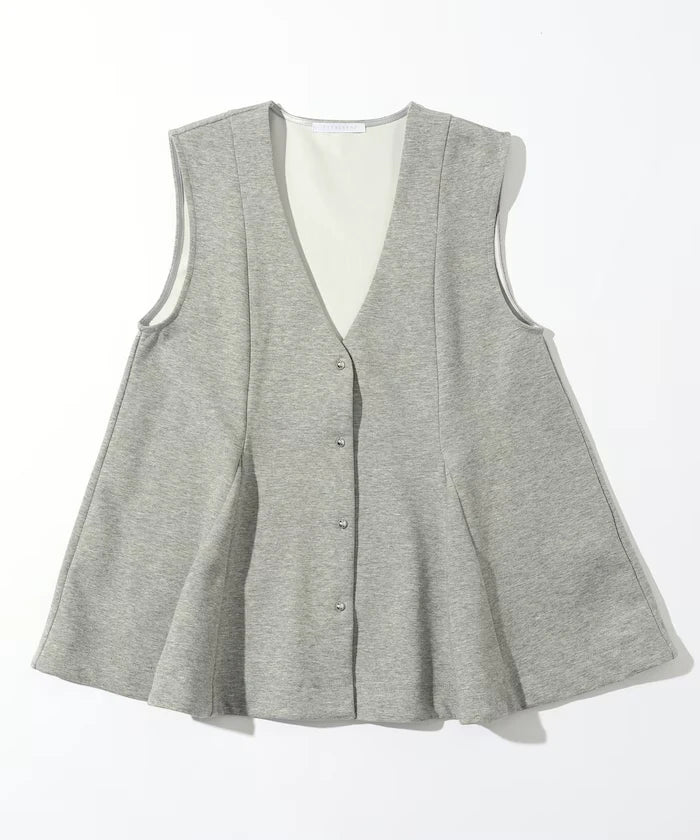 Peplum Silhouette V-Neck Gilet / Vest