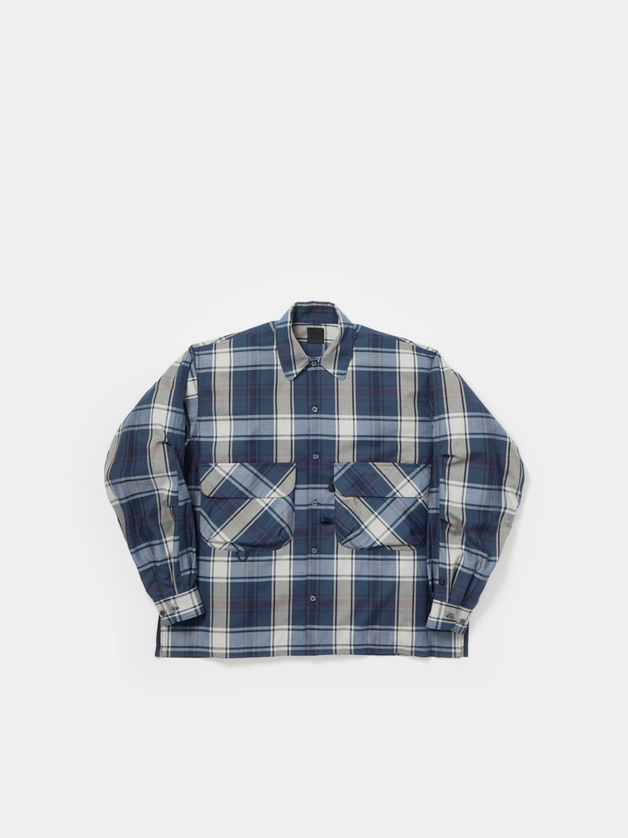 W's TECH SPORTS OPEN COLLAR SHIRT L/S BIG TARTAN