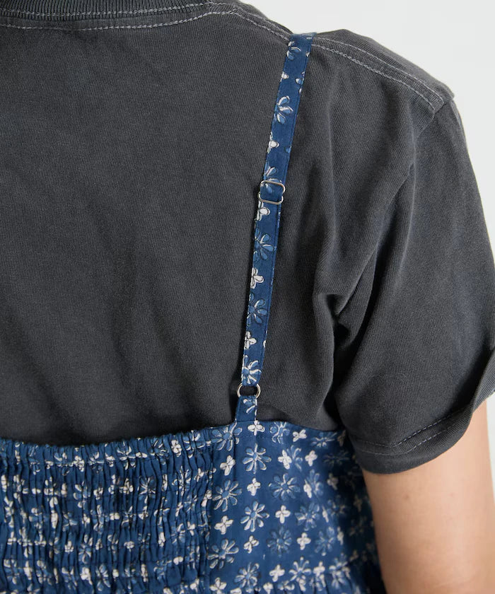India Woodblock Flower Print Cami Dress