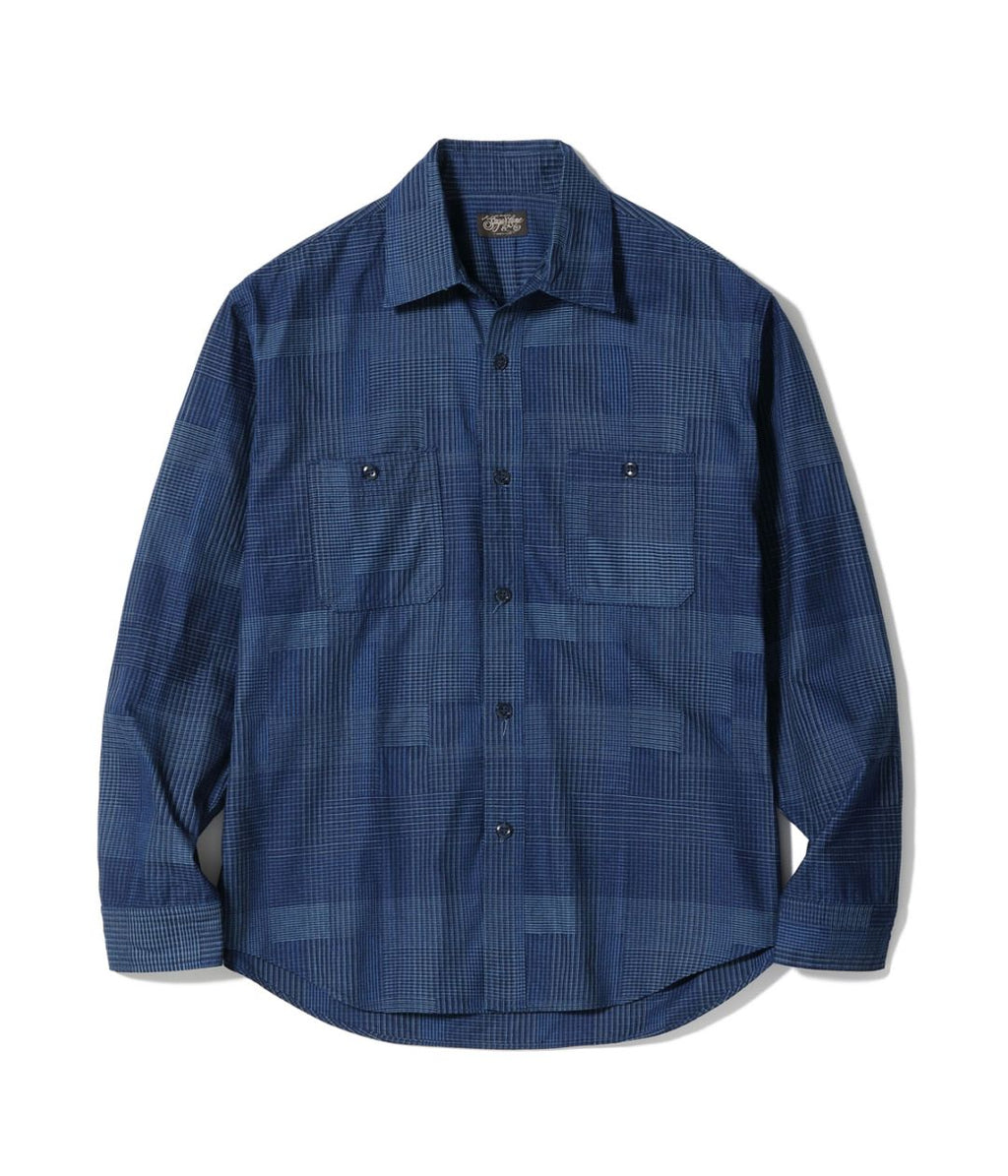 INDIGO PATCHWORK WORK SHIRT