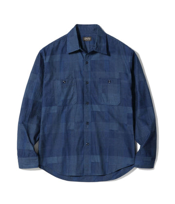 INDIGO PATCHWORK WORK SHIRT
