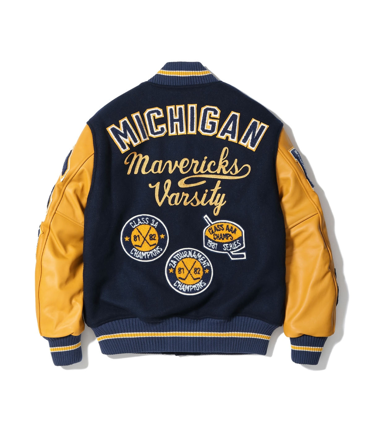 30oz. WOOL MELTON AWARD JACKET “MAVERICKS” (DARK NAVY)