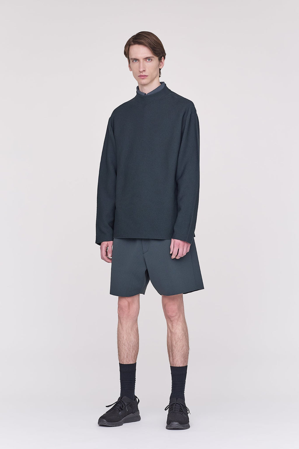 GARTER MOCKNECK LONG SLEEVE TEE SHIRT