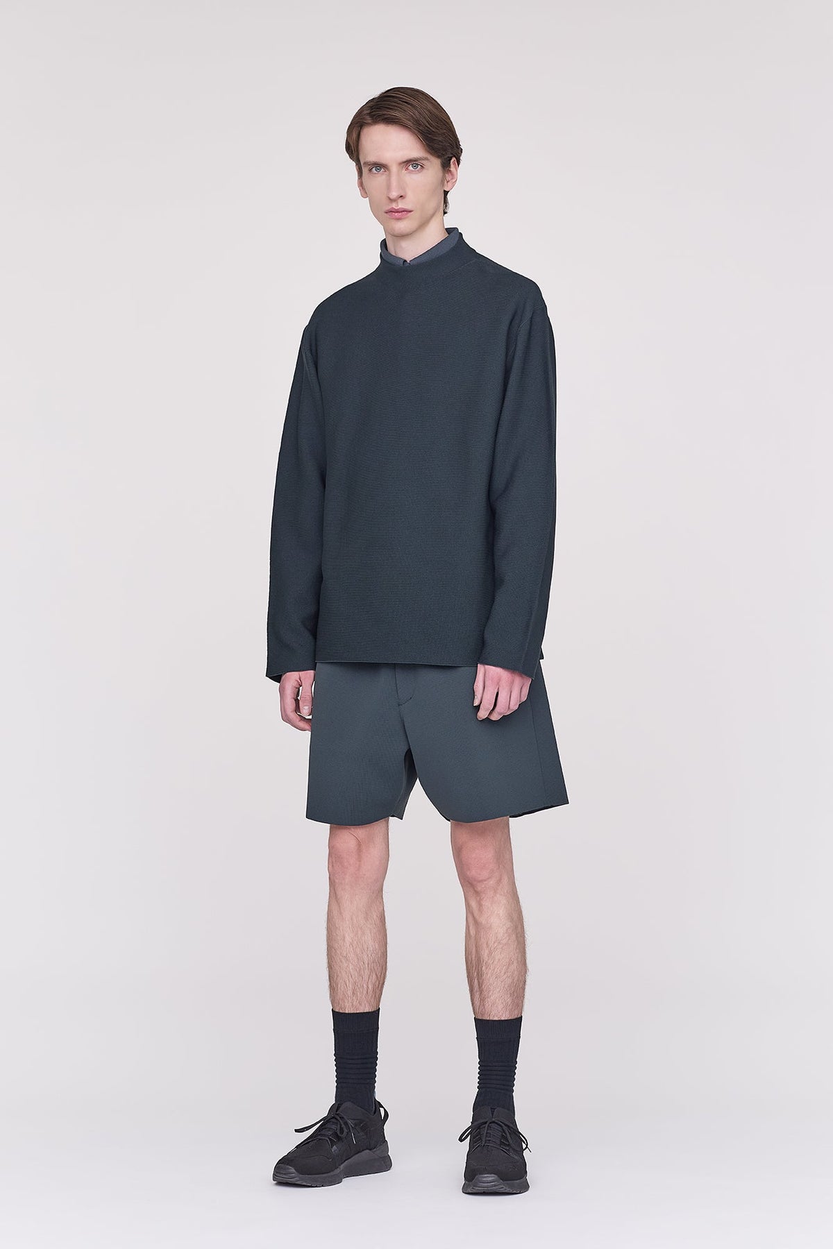 GARTER MOCKNECK LONG SLEEVE TEE SHIRT