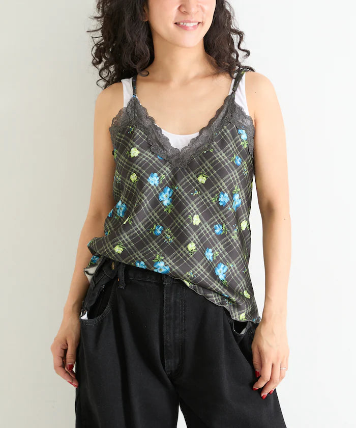 2WAY Floral Satin Camisole