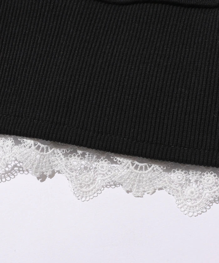 Organic Cotton Lace Sweat Vest / Lined Sweat
