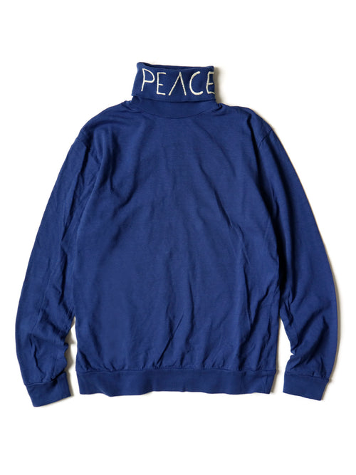 18.5/- Tenjiku High Neck Long T (PEACE embroidery)
