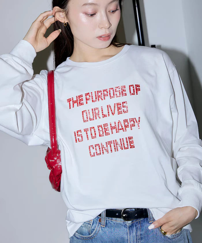 Box Logo Bead Embroidery Big Silhouette Long Sleeve T-Shirt Limited Edition