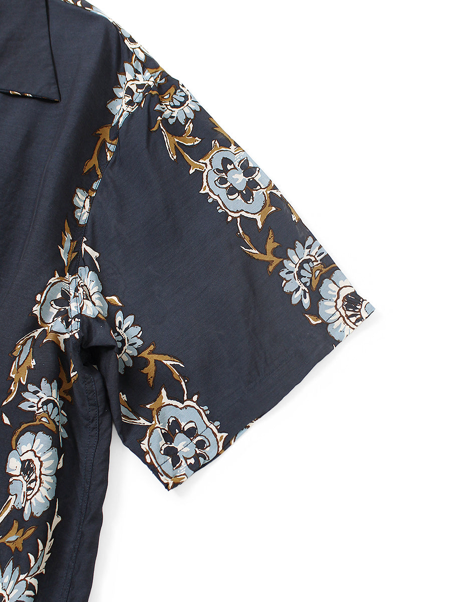 Silk Rayon Toggle - Milept Short Sleeve Open Collar Shirt