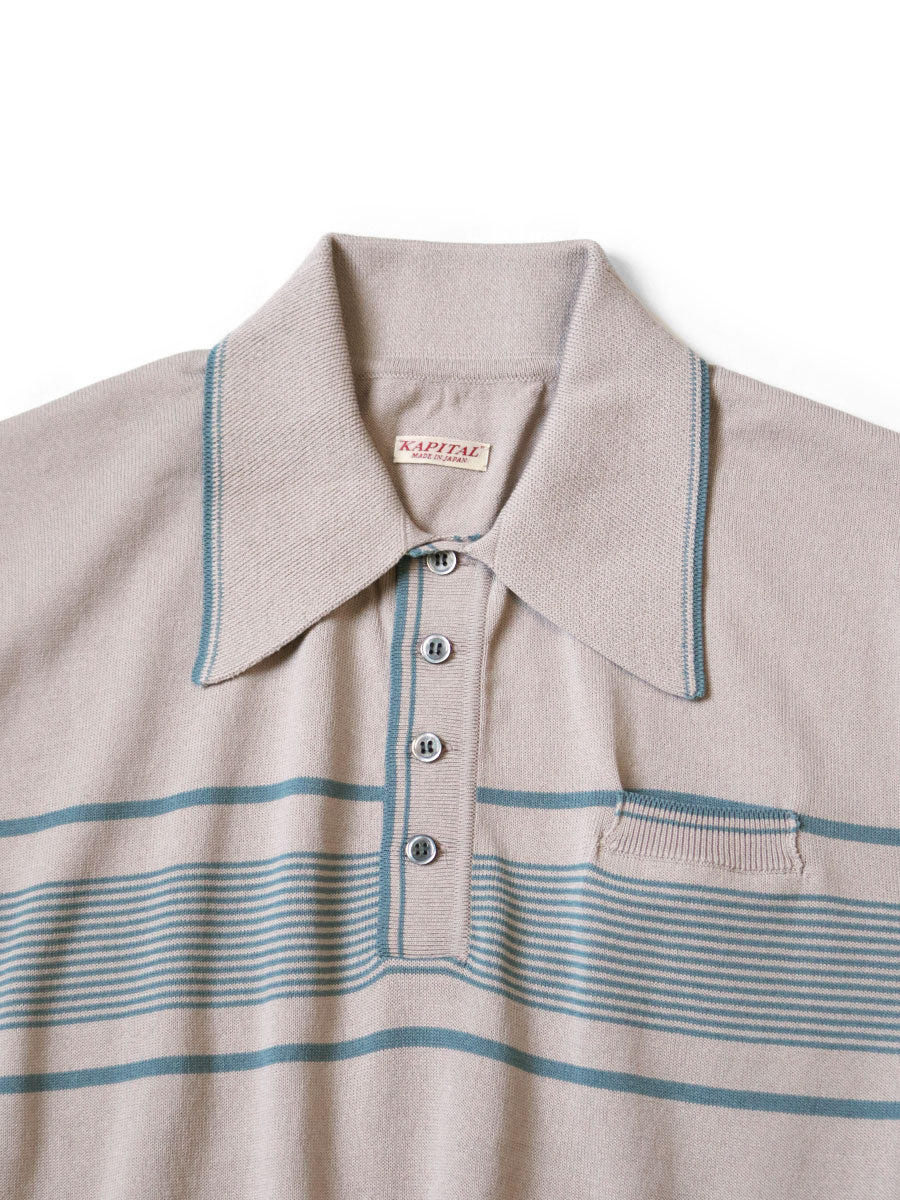 14G Cotton Knit Stripe Carol Polo