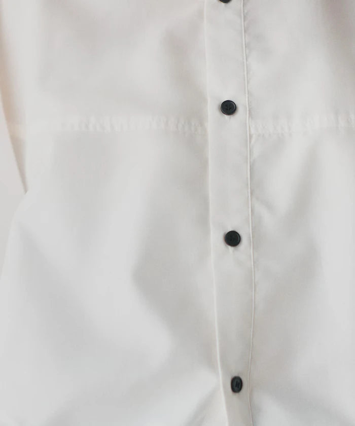Hem Code Switch Short Length Long Sleeve Shirt