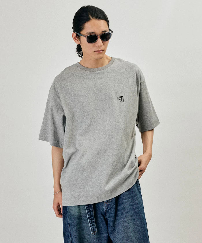 6 oz Front Logo Embroidered Crew Neck T-Shirt / Back Print T-Shirt PRINT ROUND FIRST