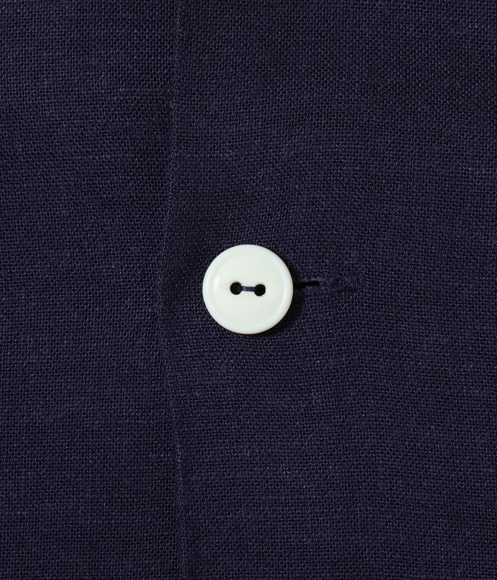 U.S. NAVY RAYON LINEN OPEN SHIRT with CHAIN EMBROIDERED